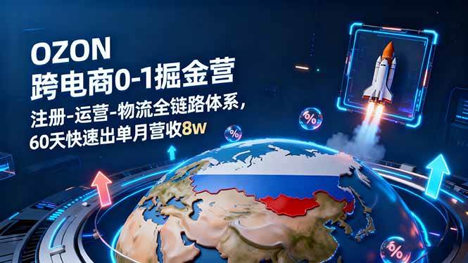 OZON跨境电商0-1掘金营:注册-运营-物流全链路体系,60天快速出单月营收8w OZON跨境电商0-1掘金营:注册-运营-物流全链路体系,60天快速出单月营收8w