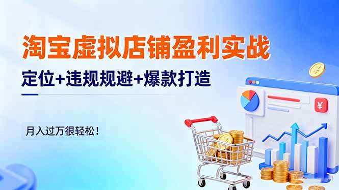 淘宝虚拟店铺盈利实战:定位+违规规避+爆款打造,月入过万很轻松! 淘宝虚拟店铺盈利实战:定位+违规规避+爆款打造,月入过万很轻松!