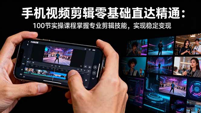 手机视频剪辑零基础直达精通:100节实操课程掌握专业剪辑技能,实现稳… 手机视频剪辑零基础直达精通:100节实操课程掌握专业剪辑技能,实现稳…