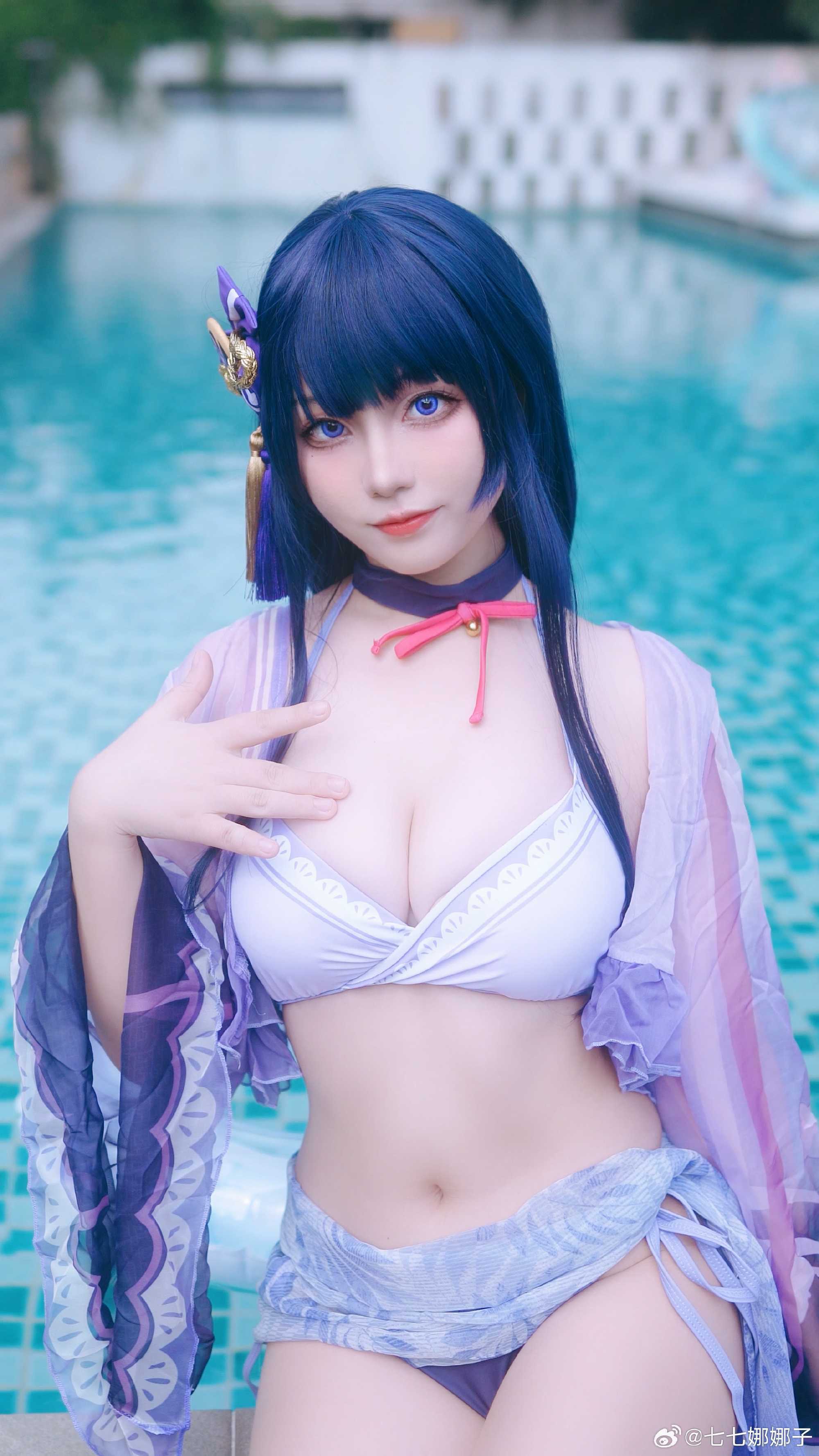 cosplay原神雷电将军泳装cos@七七娜娜子