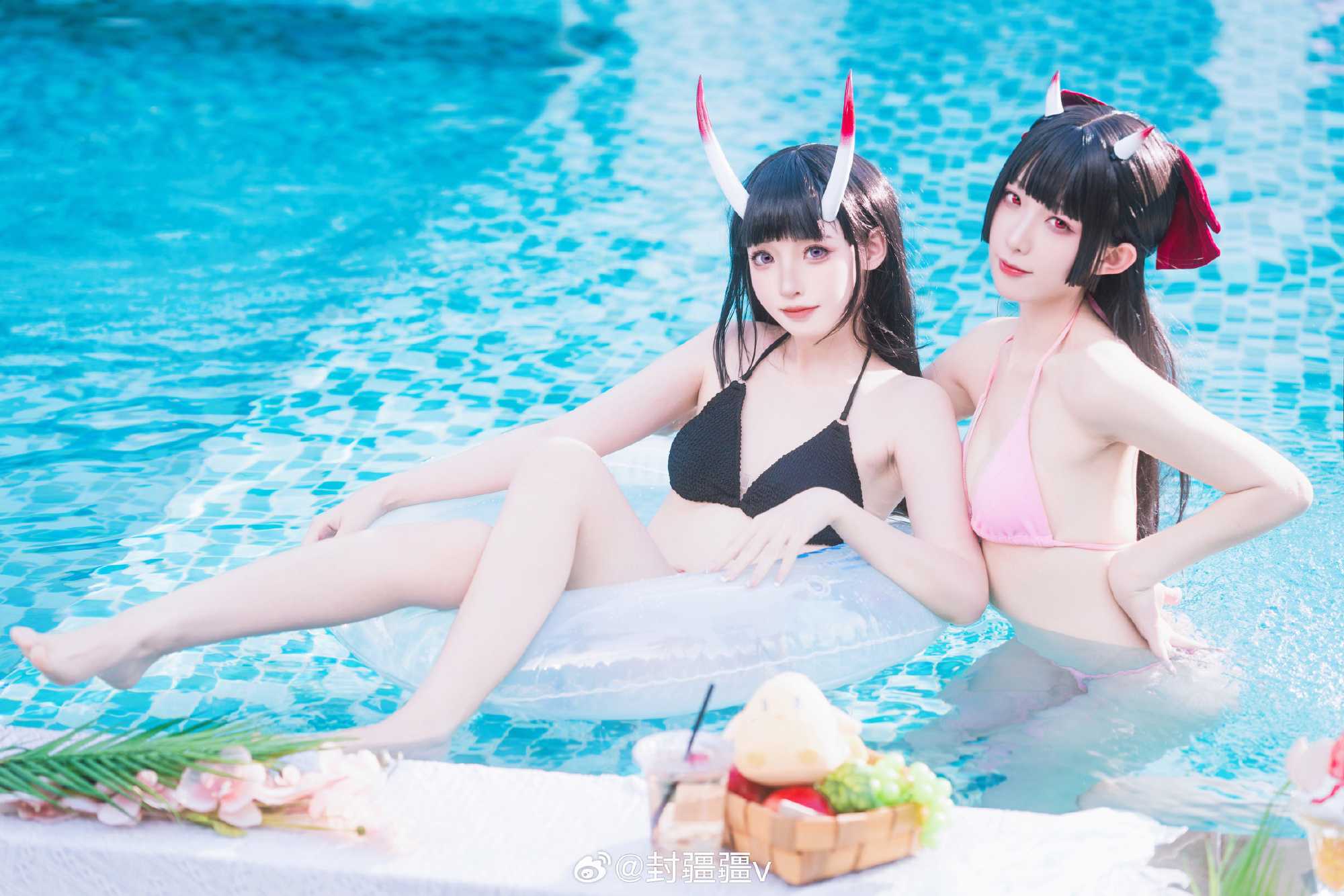 cosplay碧蓝航线🌴能代x酒匂泳装cos🍃@封疆疆v