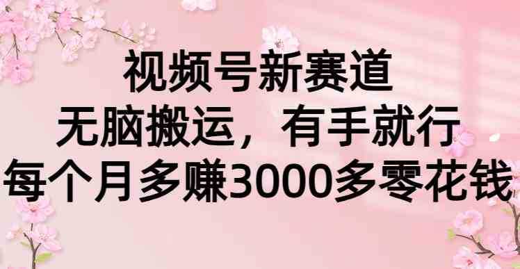 视频号新赛道,无脑搬运,有手就行,每个月多赚3000多零花钱 视频号新赛道,无脑搬运,有手就行,每个月多赚3000多零花钱