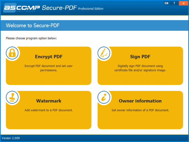 ASCOMP Secure-PDF(PDF文件加密软件) Pro v2.011 便携版