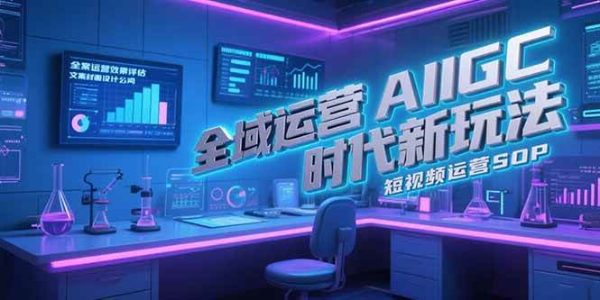 全域运营AIGC时代新玩法，文案封面设计公式，短视频运营SOP