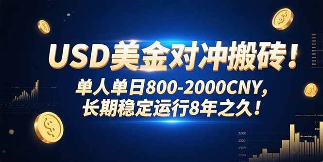 USD美金对冲搬砖!单人单日800-2000CNY,长期稳定运行8年之久! USD美金对冲搬砖!单人单日800-2000CNY,长期稳定运行8年之久!