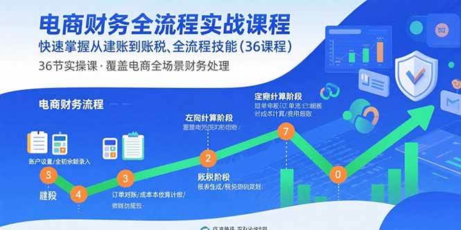 电商财务全流程实战课程：快速掌握从建账到报税的全流程技能