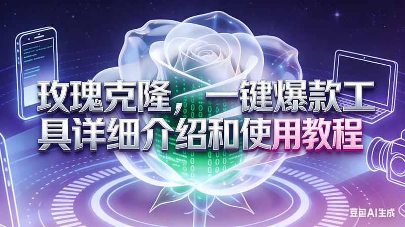 玫瑰克隆工具，自媒体必备神器，一键爆款工具详细介绍和使用教程