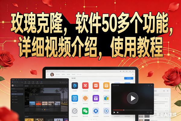 玫瑰克隆，鲁大魔的ai软件，自媒体的神器，一键爆款，60多个功能的详细教程。