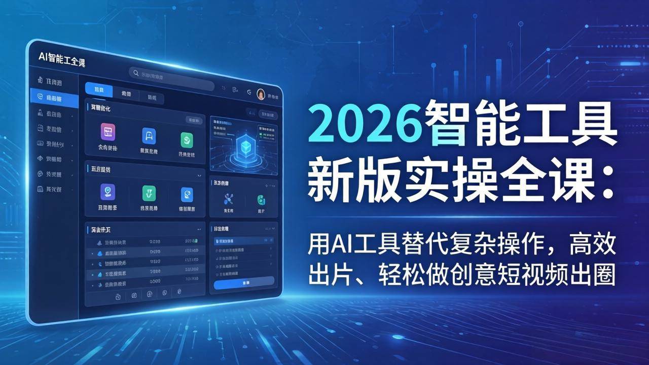 2026智能工具新版实操全课：用AI工具替代复杂操作，高效出片、轻松做创意短视频出圈