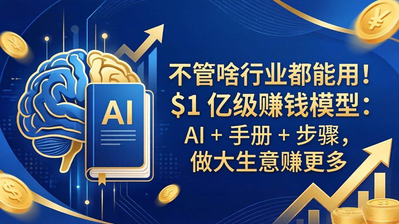 不管啥行业都能用！$1 亿级赚钱模型：AI + 手册 + 步骤，做大生意赚更多