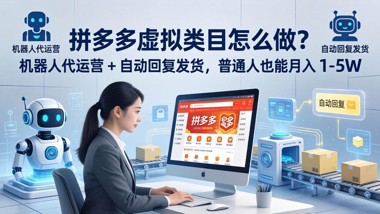 拼多多虚拟类目怎么做？机器人代运营 + 自动回复发货，普通人也能月入 1-5W