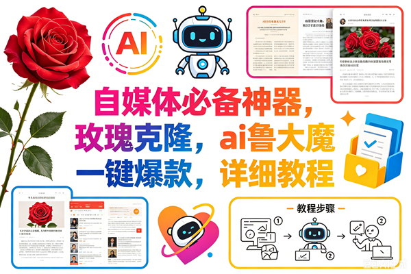 玫瑰克隆神器，一键ai大魔，爆款工具，自媒体必备，60多个功能的详细教程