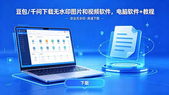 豆包/千问下载无水印图片和视频软件，电脑软件+教程