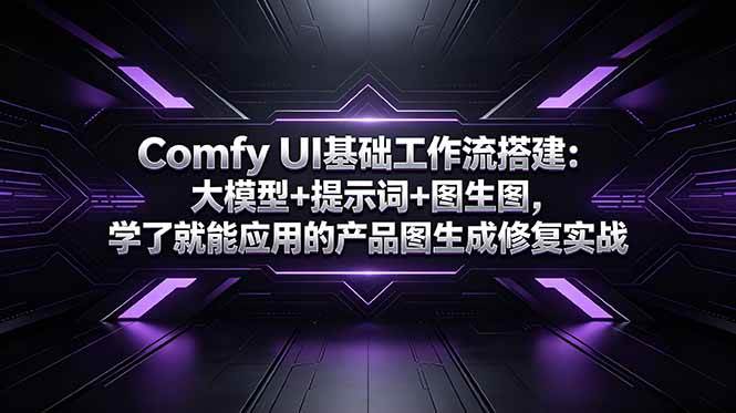 Comfy UI基础工作流搭建：大模型+提示词+图生图，学了就能应用的产品图生成修复实战