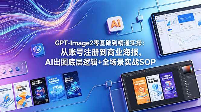 GPT-Image2零基础到精通实操:从账号注册到商业海报,AI出图底层逻辑+全场景实战SOP