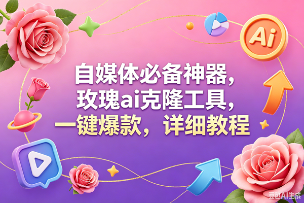 玫瑰克隆工具，一键爆款ai，自媒体必备神器，50多个功能，详细教程