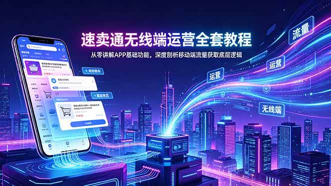 速卖通无线端运营全套教程，从零讲解APP基础功能，深度剖析移动端流量获取底层逻辑