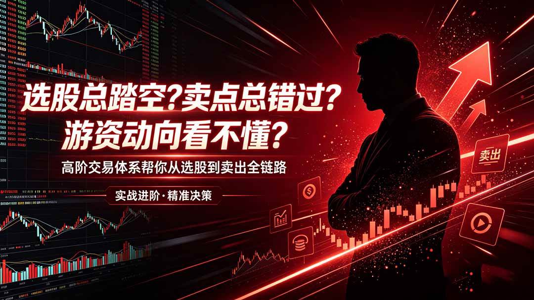 选股总踏空？卖点总错过？游资动向看不懂？高阶交易体系帮你从选股到卖出全链路