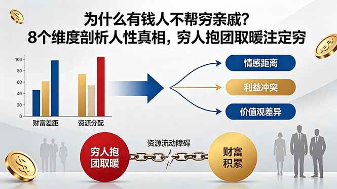 付费文章：为什么有钱人不帮穷亲戚？8个维度剖析人性真相，穷人抱团取暖注定穷