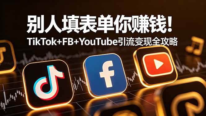 别人填表单你赚钱!TikTok+FB+YouTube 引流变现全攻略【原创双语字幕】