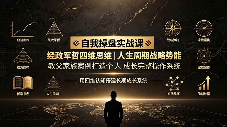 自我操盘实战课：经政军哲四维思维｜人生周期战略势能｜教父家族案例打造个人成长完整操作系统