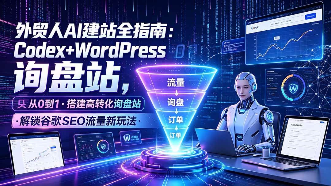 外贸人AI建站全指南：Codex+WordPress从0到1·搭建高转化询盘站·解锁谷歌SEO流量新玩法
