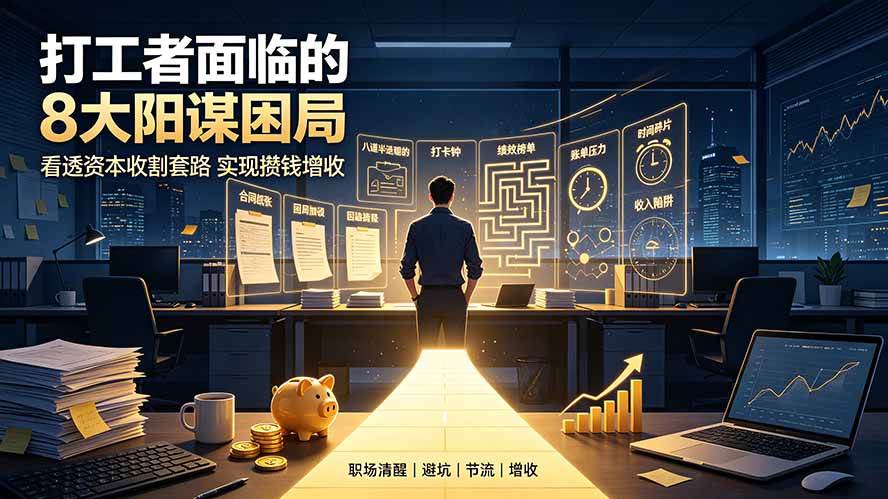 付费文章：打工者面临的8大阳谋困局，看透资本收割套路实现攒钱增收