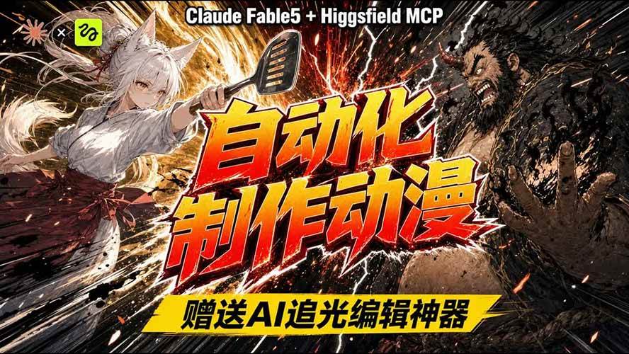 AI自动化动漫制作！Claude Fable 5接入Higgsfield MCP，直接生成完整创意内容