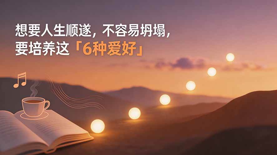 付费文章:想要人生顺遂,不容易坍塌,要培养这6种爱好