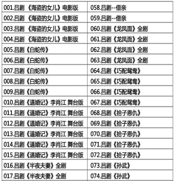 吕剧音频mp3、mp4电影全套视频教程学习资料 吕剧音频mp3、mp4电影全套视频教程学习资料